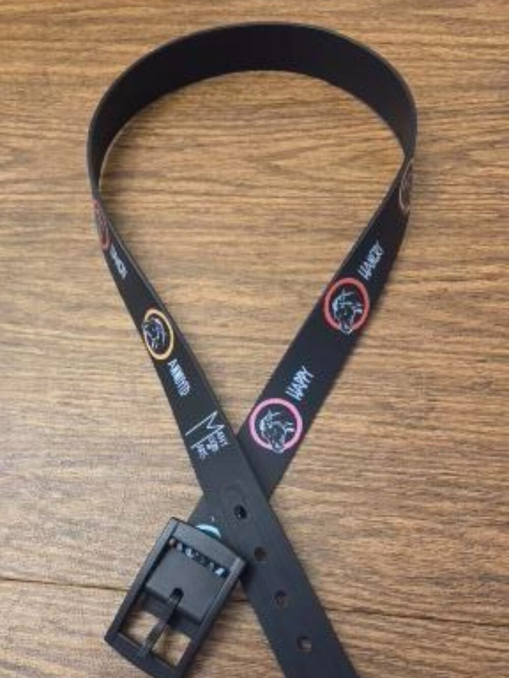 C4 Unisex Black Equestrian Belt w/Black Buckle & Many Moods of Arts Print - M/L